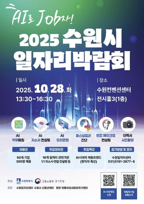 2025 수원시 일자리박람회 홍보물.