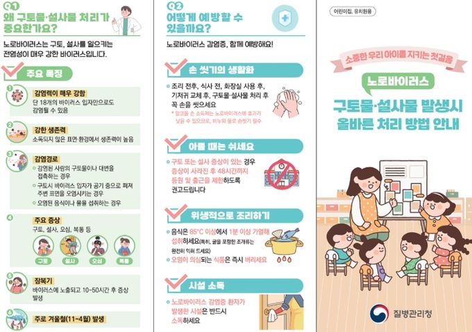 ‘노로바이러스 구토물·설사물 발생 시 올바른 처리 방법 안내’ 리플릿