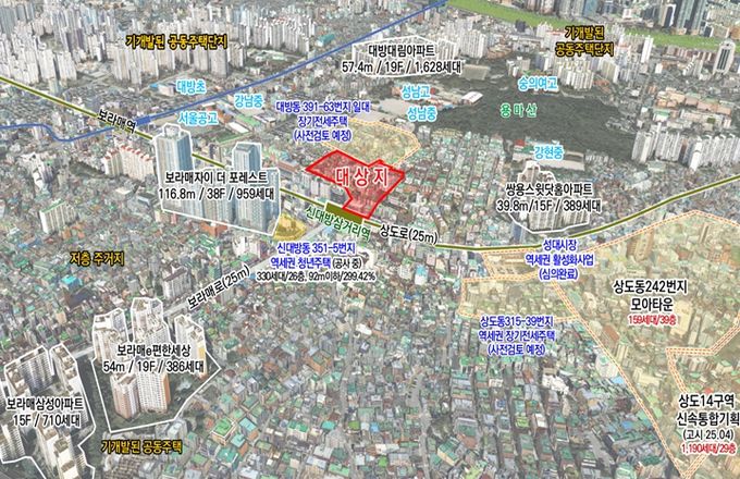 위치도 (동작구 대방동 393-66 일대)