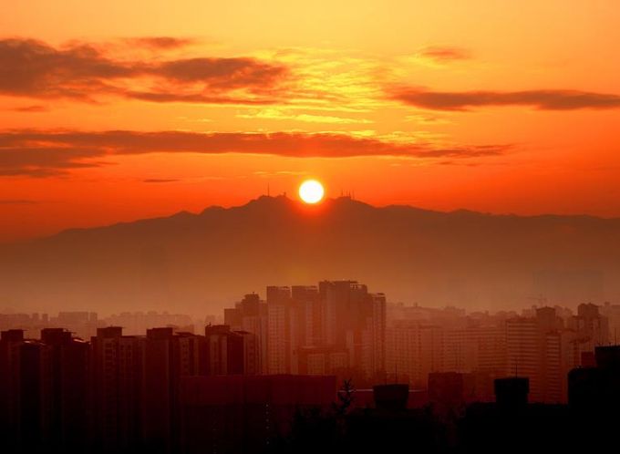 매봉산 정상에서 바라본 일출